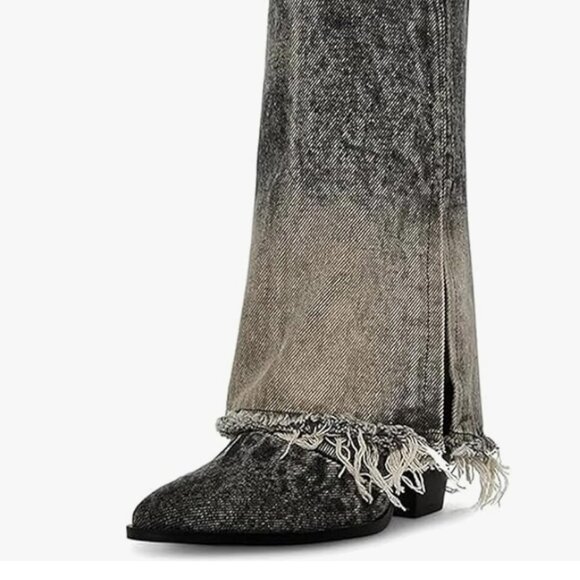 Denim boots